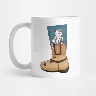 Little Kitten Sits On A Boot Mug